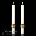  Complementing Altar Candles, Cross of St. Francis 1-1/2 x 12, Pair 
