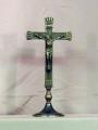  Standing Antiqued Brass Crucifix, 10.5" 