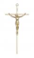  Brass Wall Crucifix w/Gold Corpus 10" 