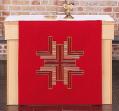  Red "Designed Cross" Altar Cover - Emmaus or Omega Fabric 