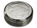  "Loaves & Fish" Communion Pyx - Silver Plated - 75 Small Hosts 