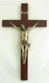  Wall Crucifix w/Hand-Painted Corpus & Wood Cross, 14" 