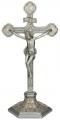  Standing Ornate Crucifix in Pewter Style Finish, 22.5" Ht 