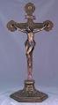  Standing Crucifix Hand-Painted in Cold Cast Bronze, 22.5" Ht 