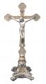  Standing Ornate Crucifix in Pewter Style Finish, 13" Ht 