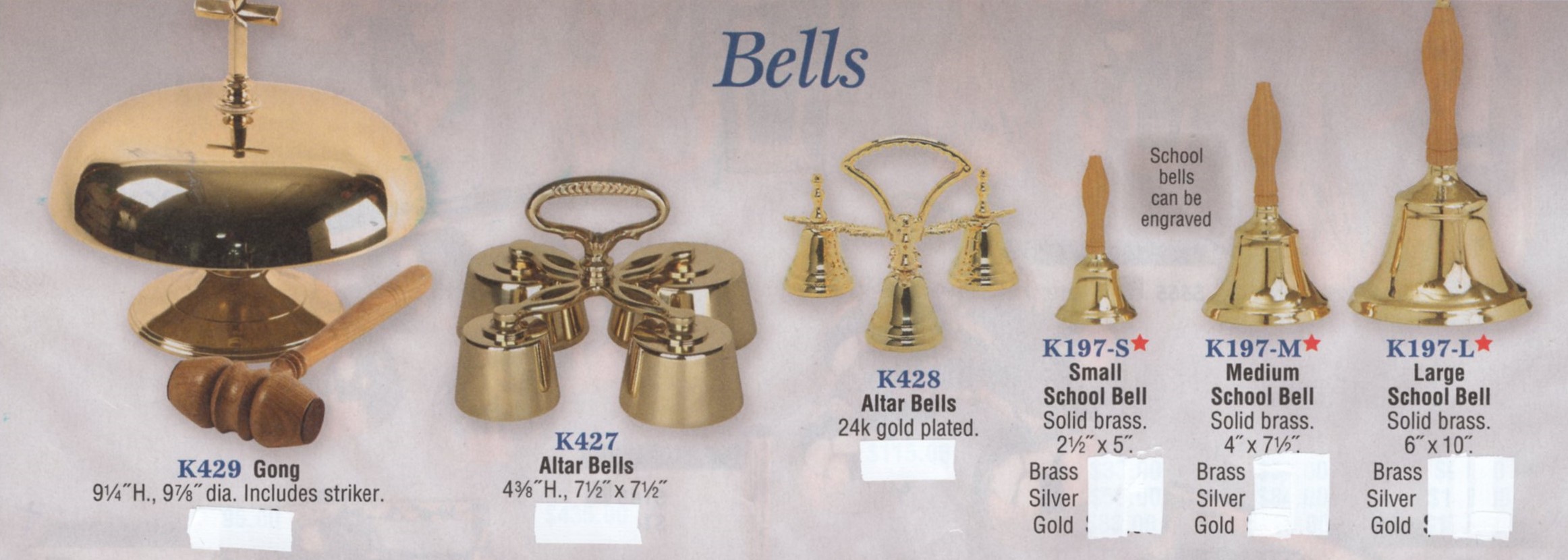 Altar Bells - 4 Bells - St. Andrew's Book, Gift & Church Supply