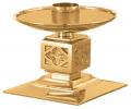  Altar Candlestick | 4-1/2" | Brass Or Bronze | Square Base & Column 