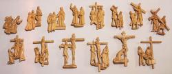  14 Stations of the Cross - Polyester - Wood Finish - 9\" to 14\" ht 