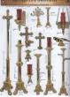  Combination Finish Bronze Altar Candlestick: 8130 Style - 12", 18", 24" Ht 