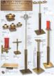  Fixed Combination Finish Bronze Paschal Candlestick w/Wood Column: 8220 Style - 40" Ht - 1 1/2" Socket 