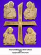  Four Evangelists Symbols Colored w/Cross, 23" x 19" 