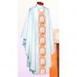  Satin Brocade Concelebrant Chasuble w/Straight Panel & Round Neck/Yoke 