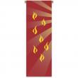  Red Printed Small Inside Banner - Pentecost Motif - Raytex DM Fabric 