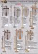  Standing Floor Processional Crucifix - Satin Brass 