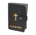  BLACK GOLD STAMPED LEATHERETTE CARD HOLDER 