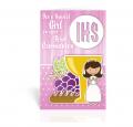  GIRL COMMUNION WITH CHALICE GRAPES AND BREAD GREETING CARD (10 PC) 