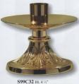  Satin Finish Bronze Altar Candlestick: 9932 Style - 4 1/2" Ht 