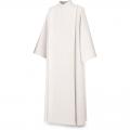  White Washable Coat Style Choir/Server Alb - No Decoration - Ravenna Fabric 