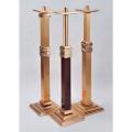  Processional Combination Finish Floor Bronze Candlestick w/Wood Column: 1120 Style 