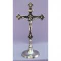  Silverplated Brass Standing Crucifix, 11 1/2" 