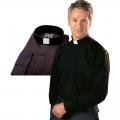  Black "CLASSICO" Long Sleeve Clergy Shirt - Sizes 15" - 20 1/2" 