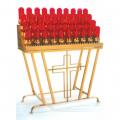  Electronic Candle Votive Light Stand - Tubular Base With Cross Insert - 40 Lite 