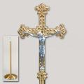  Satin Finish Bronze Floor Processional Crucifix: 2075 Style - 83" Ht 