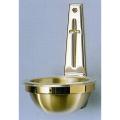  Holy Water Font | Wall Mount | 3-1/2" Bowl | 1-3/4" x 8" | Bronze Or Brass | Cross Accent 
