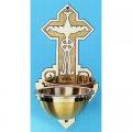  Holy Water Font | Wall Mount | 7-12" x 15" | Bronze Or Brass | Holy Spirit 