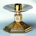  Altar Candlestick | 5" | Brass Or Bronze | Hexagonal Base & Column 