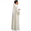  Beige or White Washable Gown - Roll Collar & Deep Capuche - No Decoration - Pius Fabric 