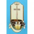  Holy Water Font | Wall Mount | 7-1/2" x 15" " | Bronze | Contemporary Cross 