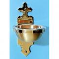  Holy Water Font | Wall Mount | 5-1/8" Bowl | Bronze | Small Cross 