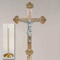  High Polish Finish Bronze Floor Processional Crucifix: 2952 Style - 87" Ht 