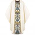  White Gothic Chasuble - Plain Collar - Dupion Fabric 