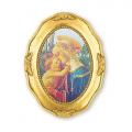  MADONNA & CHILD GOLD EMBOSSED PRINT GOLF LEAF FRAME 