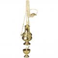  Polished Brass Censer, Boat & Spoon - 4 Chain 