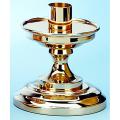  Altar Candlestick | 5" | Brass Or Bronze | Round Base & Column 