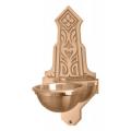  Holy Water Font | Wall Mount | 8" x 16" | Bronze Or Brass | Embellished Backplate 