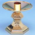  Altar Candlestick | 5" | Brass Or Bronze | Hexagonal Base 
