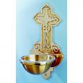  Holy Water Font | Wall Mount | 7-12" x 15" | Bronze Or Brass | Holy Spirit 