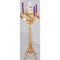  High Polish Finish Bronze Adjustable Advent Wreath Floor Stand Only: 5115 Style - 44.5 to 63" Ht 