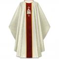  Ecru Gothic Chasuble - Lamb of God - Duomo Fabric 