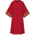  Red "Assisi" Deacon Dalmatic - Woven Orphrey - Elias Fabric 