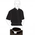  BLACK Stadelmaier "TORINO" Short Sleeve Clergy Shirt - Sizes 15" - 20 1/2" 