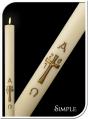  Simple Cross Paschal Candle 2" x 28" 