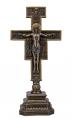  San Damiano Standing Crucifix in Hand-Painted Cold Cast Bronze, 7" x 14" 