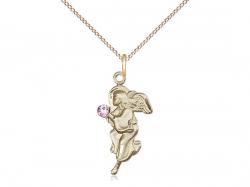  Guardian Angel Neck Medal/Pendant w/Light Amethyst Stone Only for June 