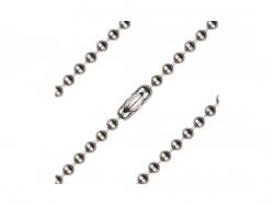  Light Rhodium Heavy Bead Chain with Lobster Claw - Carded 