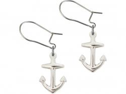  Sterling Silver Anchor Charm Dangle Earrings 